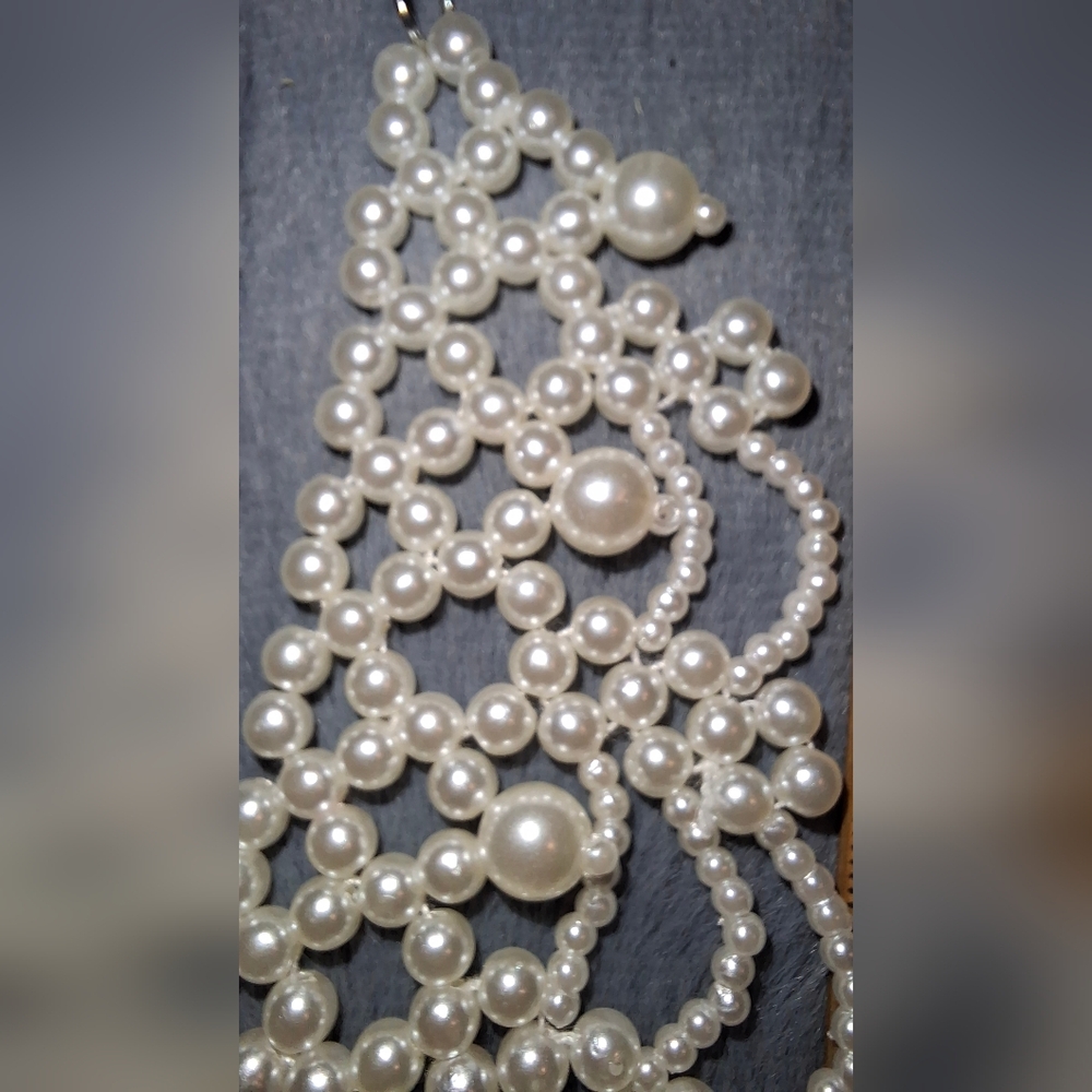 Elegant Faux Pearls Choker Collar Bead Necklace Bohemian Gothic Bridal - Picture 5 of 7